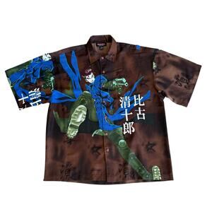 Vintage y2k Anime VashTheStampede Trigun Button Up Shirt Mens XL